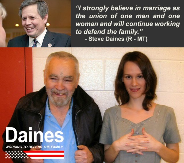 Steve Daines Defending families….